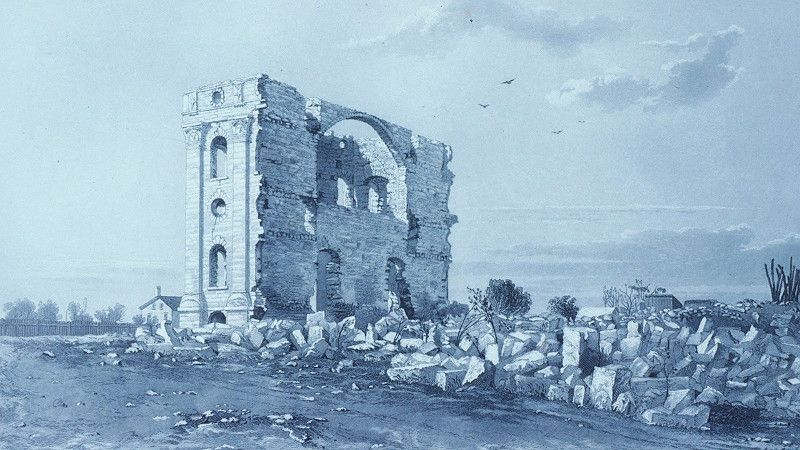 templo de Nauvoo destruido por la chusma Templo de Nauvoo destruido